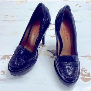 Michael Kors Patent Leather Loafer-Style Mid Heels